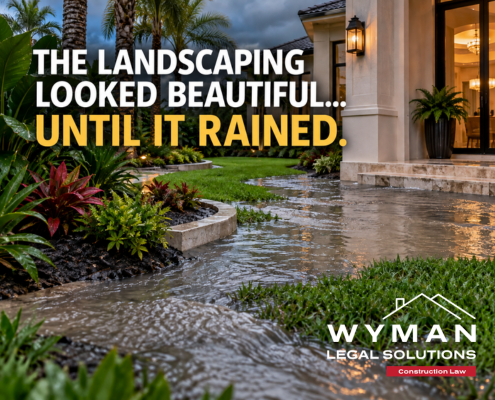 The landscaping looked beautiful until it rained